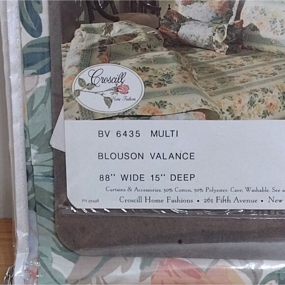 NOS Vintage Croscill BV 6435 Floral Blouson Valance 15 X 88 - Picture 2 of 3